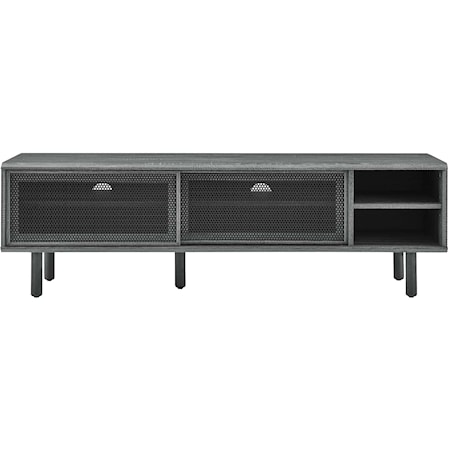 TV Stand with Mesh Sliding Doors