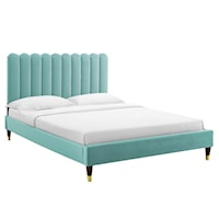 Reagan Twin Performance Velvet Platform Bed