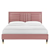 Modway Sofia Sofia Channel Velvet King Platform Bed