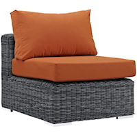 Summon Coastal Outdoor Sunbrella® Armless Chair - Gray/Tuscan