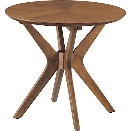 Crossroads 24” Round Wood Side Table