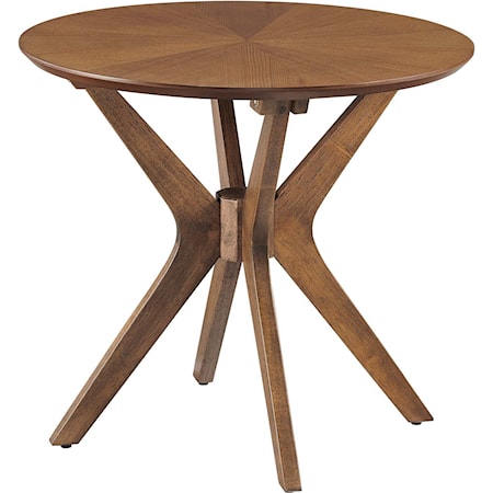 Crossroads 24” Round Wood Side Table