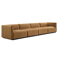 Conjure Channel Tufted Performance Velvet 4-Piece Sofa