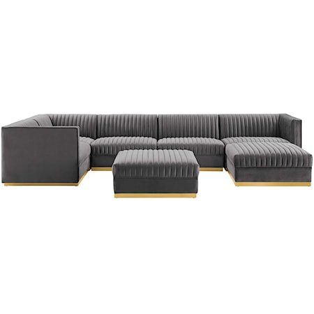 7-Piece Left-Facing Modular Sectional Sofa