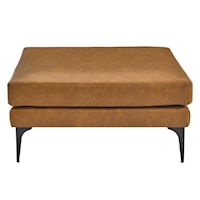 Contemporary Evermore Vegan Leather Accent Ottoman