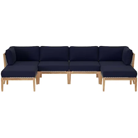 Outdoor Patio 6-Piece Sectional Sofa