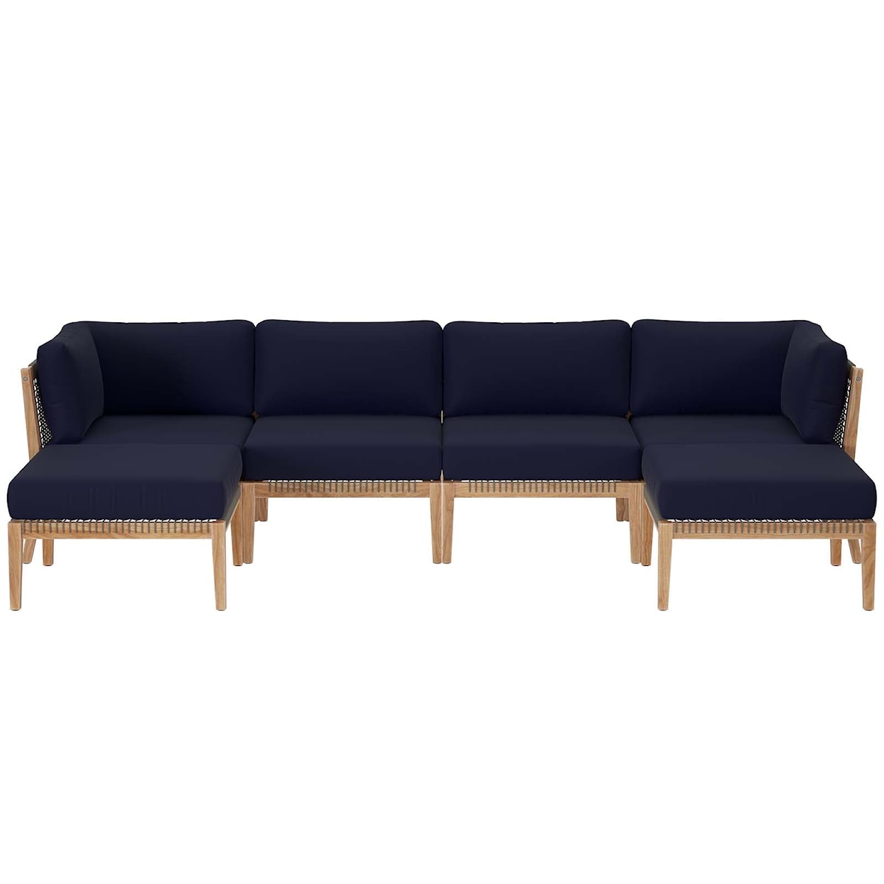 Modway Clearwater Outdoor Patio 6-Piece Sectional Sofa