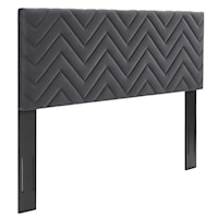 Mercy Chevron Tufted Performance Velvet Twin Headboard