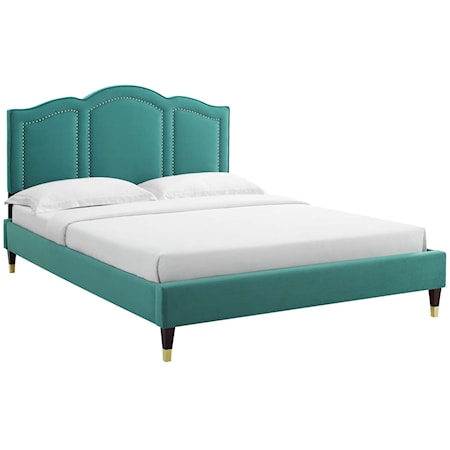 Emerson Velvet King Platform Bed