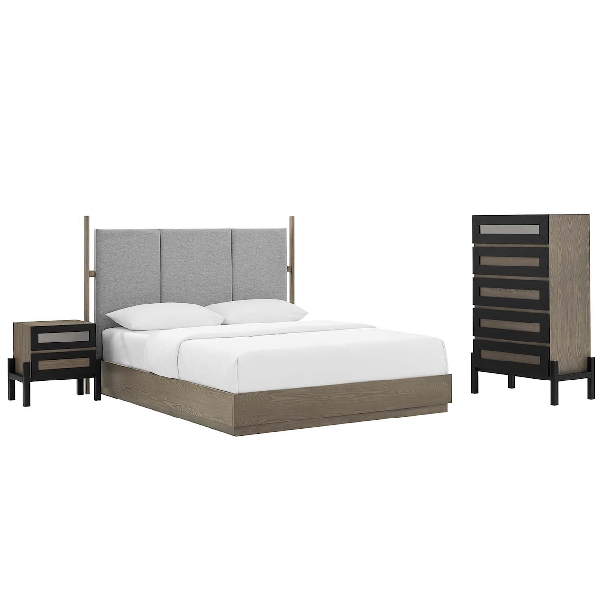 Modway Merritt Merritt 3 Piece Upholstered Bedroom Set