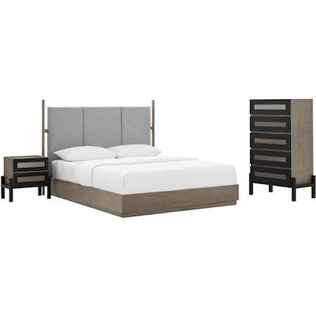 Merritt 3 Piece Upholstered Bedroom Set