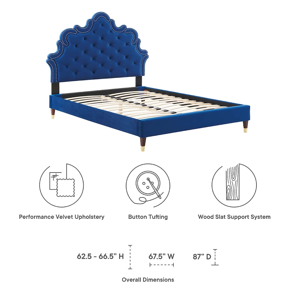 Modway Sasha Sasha Velvet King Bed