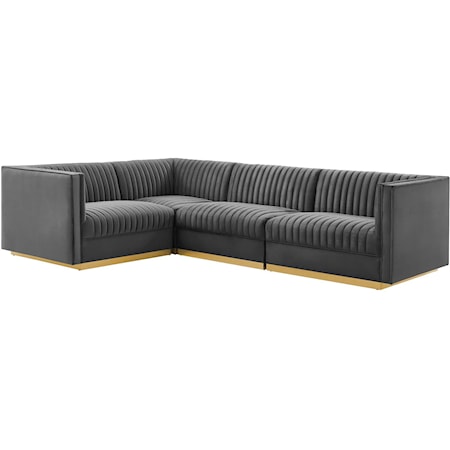 4-Piece Left-Facing Modular Sectional Sofa