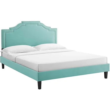 Adelaide Velvet Queen Platform Bed