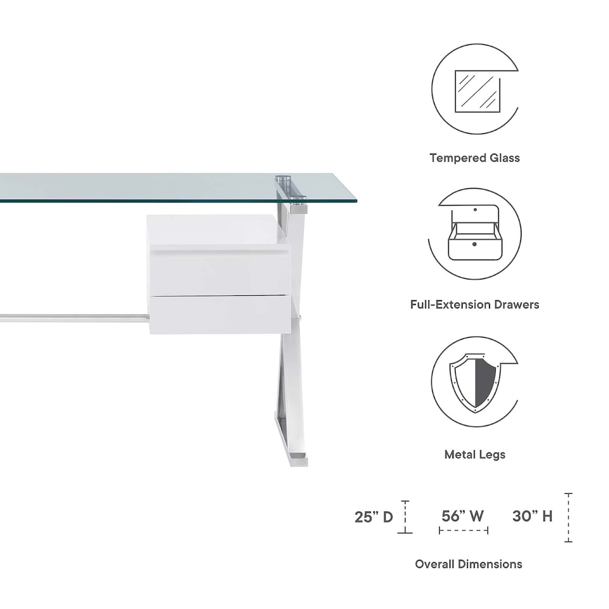 Modway Sector Modern Office Desk