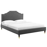 Adelaide Performance Velvet Queen Platform Bed