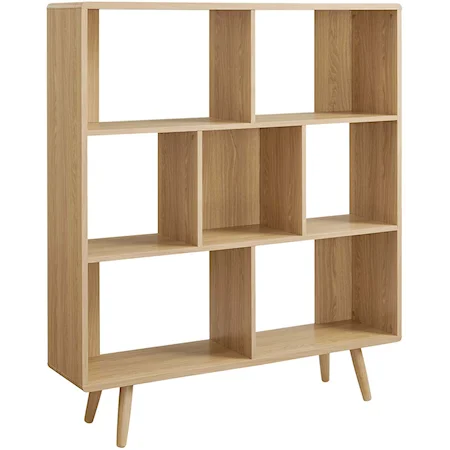 Transmit 7 Shelf Wood Grain Bookcase