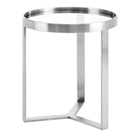 Contemporary Relay Side Table with Tempered Glass Top