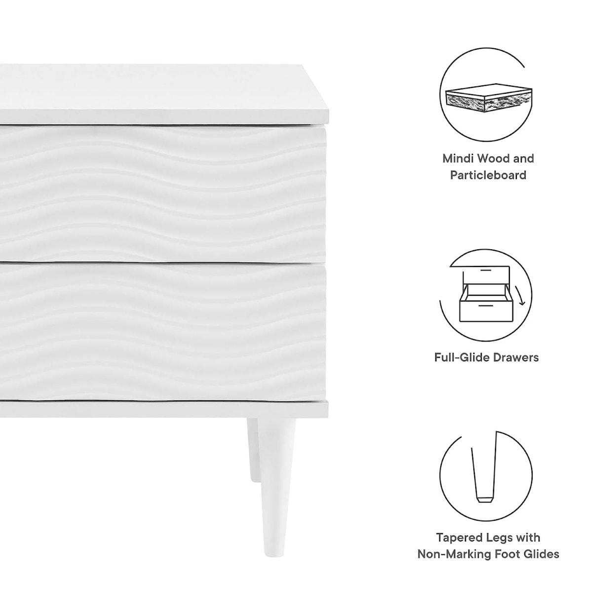 Modway Wavelet Wavelet 2-Drawer Nightstand