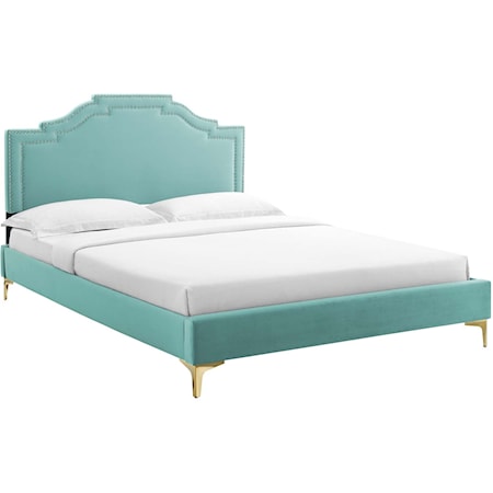 Adelaide Velvet Full Platform Bed