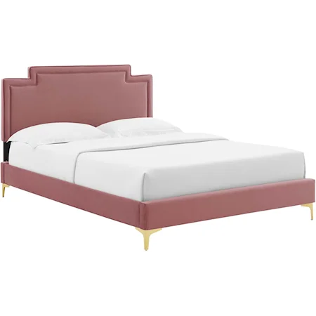 Liva Velvet Queen Bed