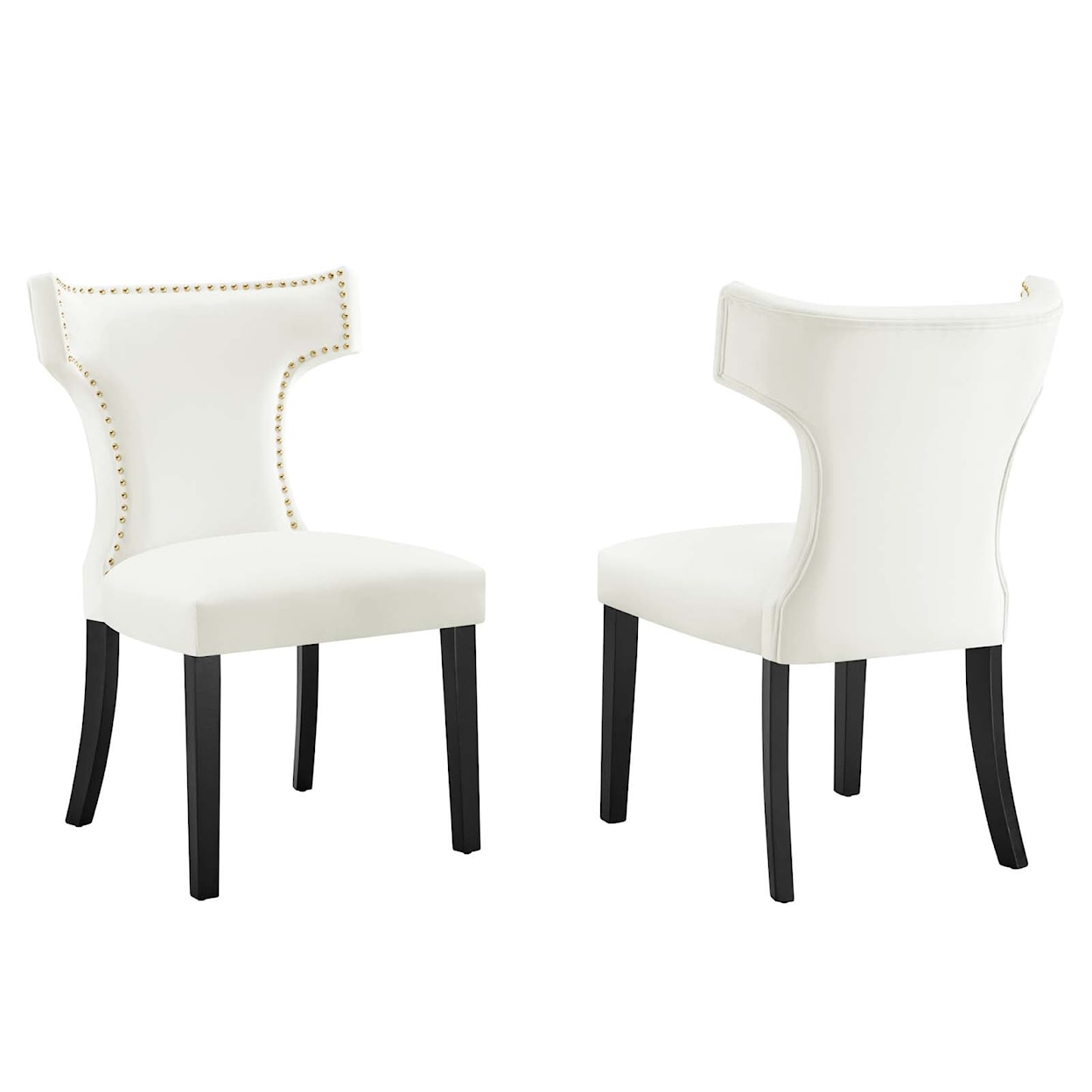 Modway Curve Curve Velvet Dining Chairs - Set of 2