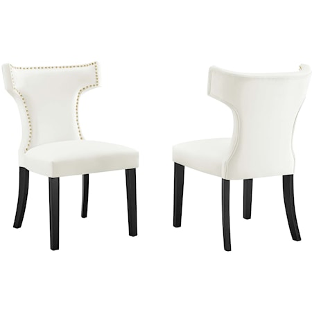 Curve Velvet Dining Chairs - Set of 2