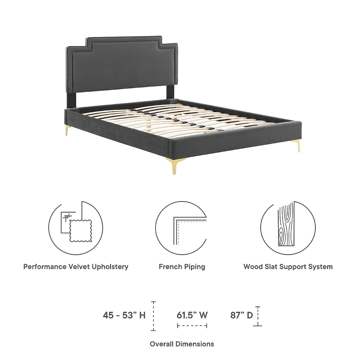 Modway Liva Liva Velvet Queen Bed