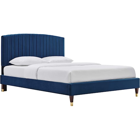 Alessi Velvet Queen Platform Bed