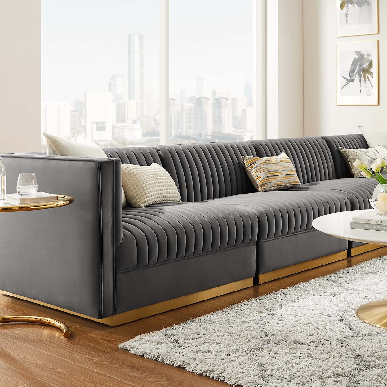 Modway Sanguine 4-Seat Modular Sectional Sofa