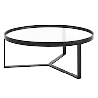 Contemporary Relay Coffee Table with Tempered Glass Top