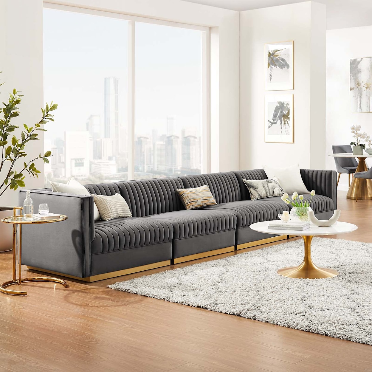 Modway Sanguine 4-Seat Modular Sectional Sofa