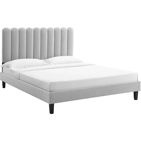 Reagan Full Velvet Platform Bed