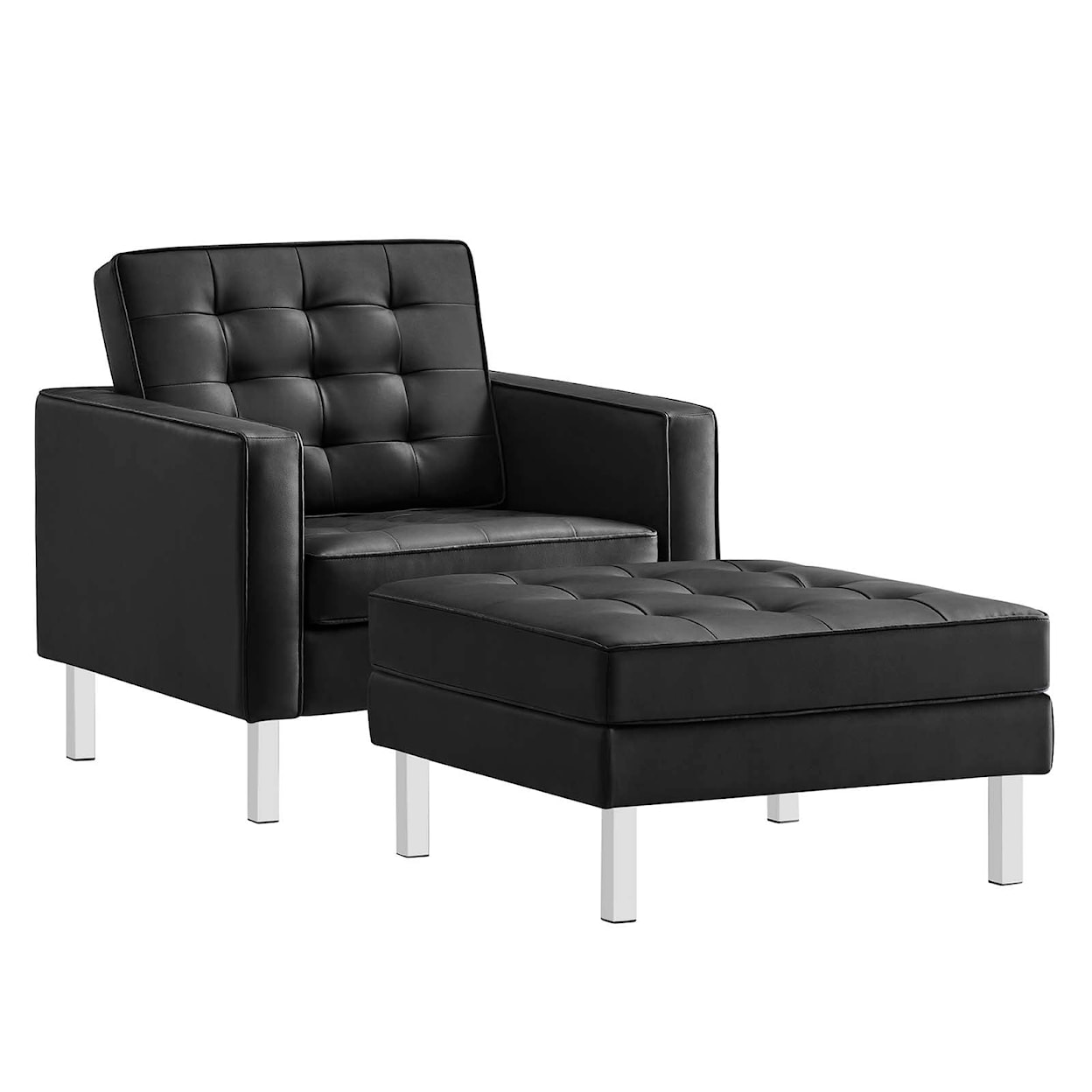 Modway Loft Armchair and Ottoman Set