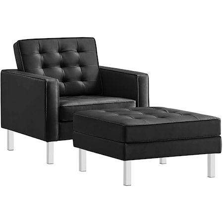 Armchair and Ottoman Set