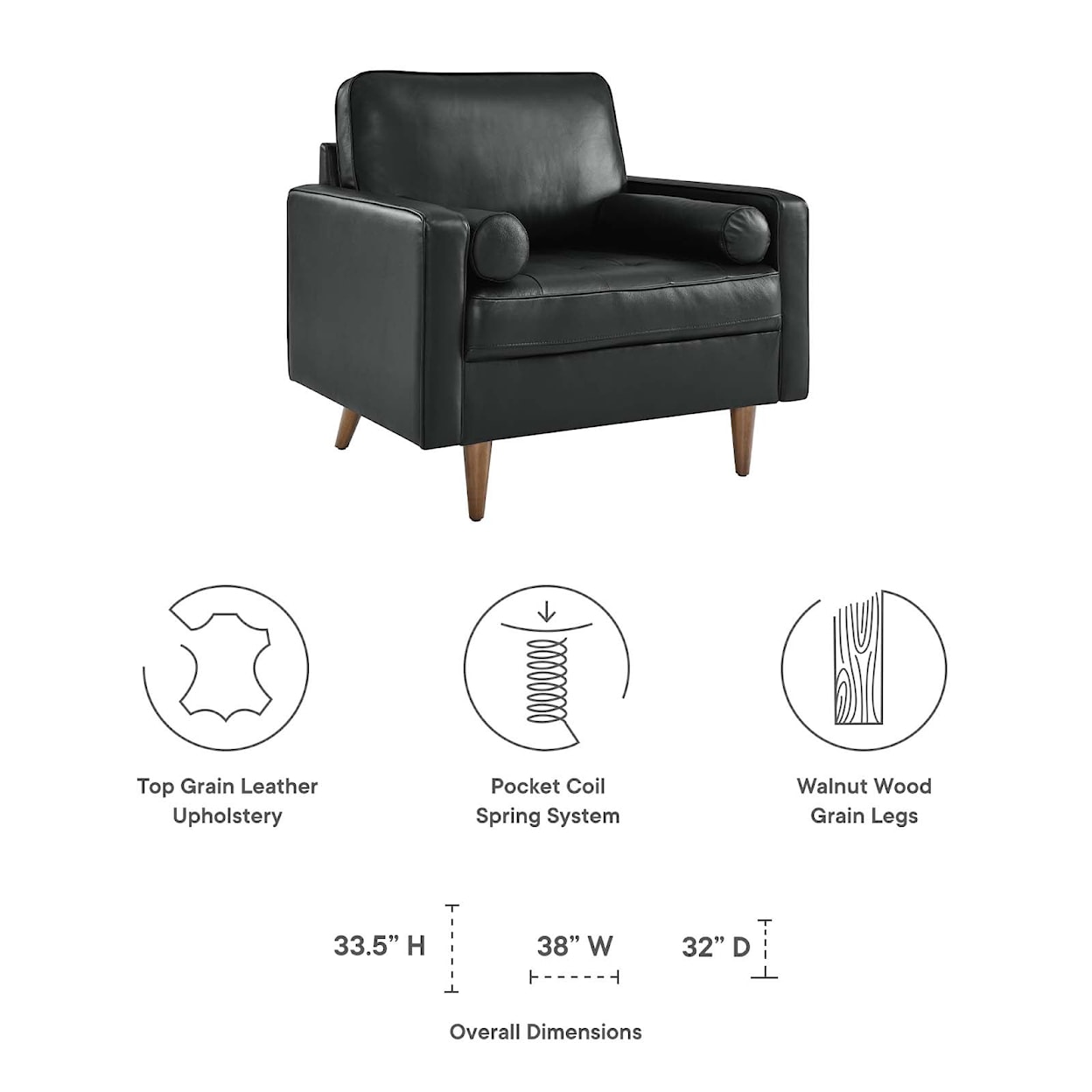 Modway Valour Valour Leather Armchair