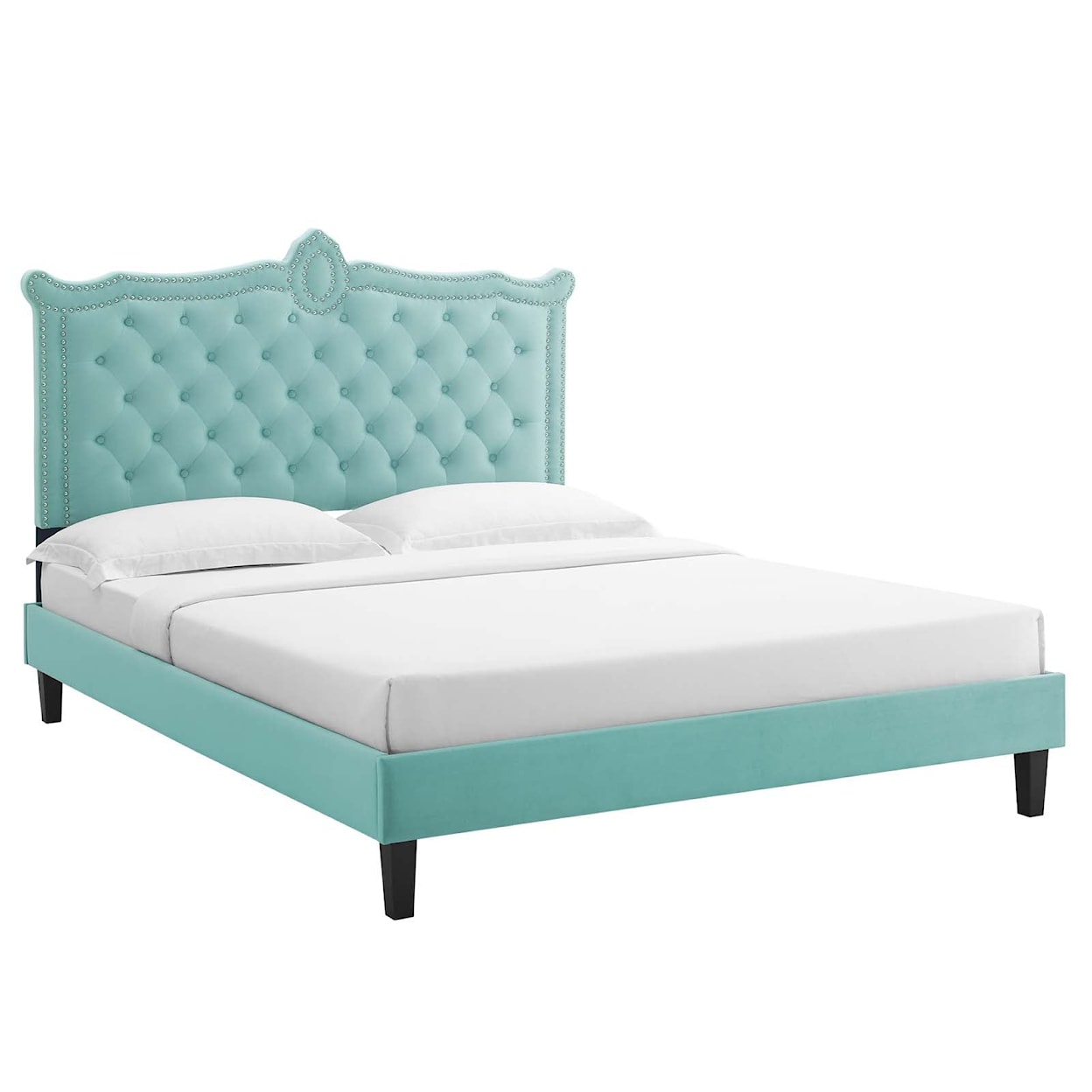 Modway Clara Clara Velvet Queen Platform Bed