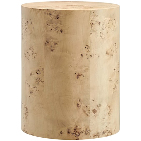 Cosmos 16" Round Burl Wood Side Table