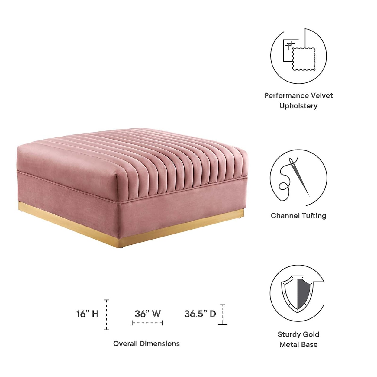 Modway Sanguine Modular Sectional Sofa Ottoman