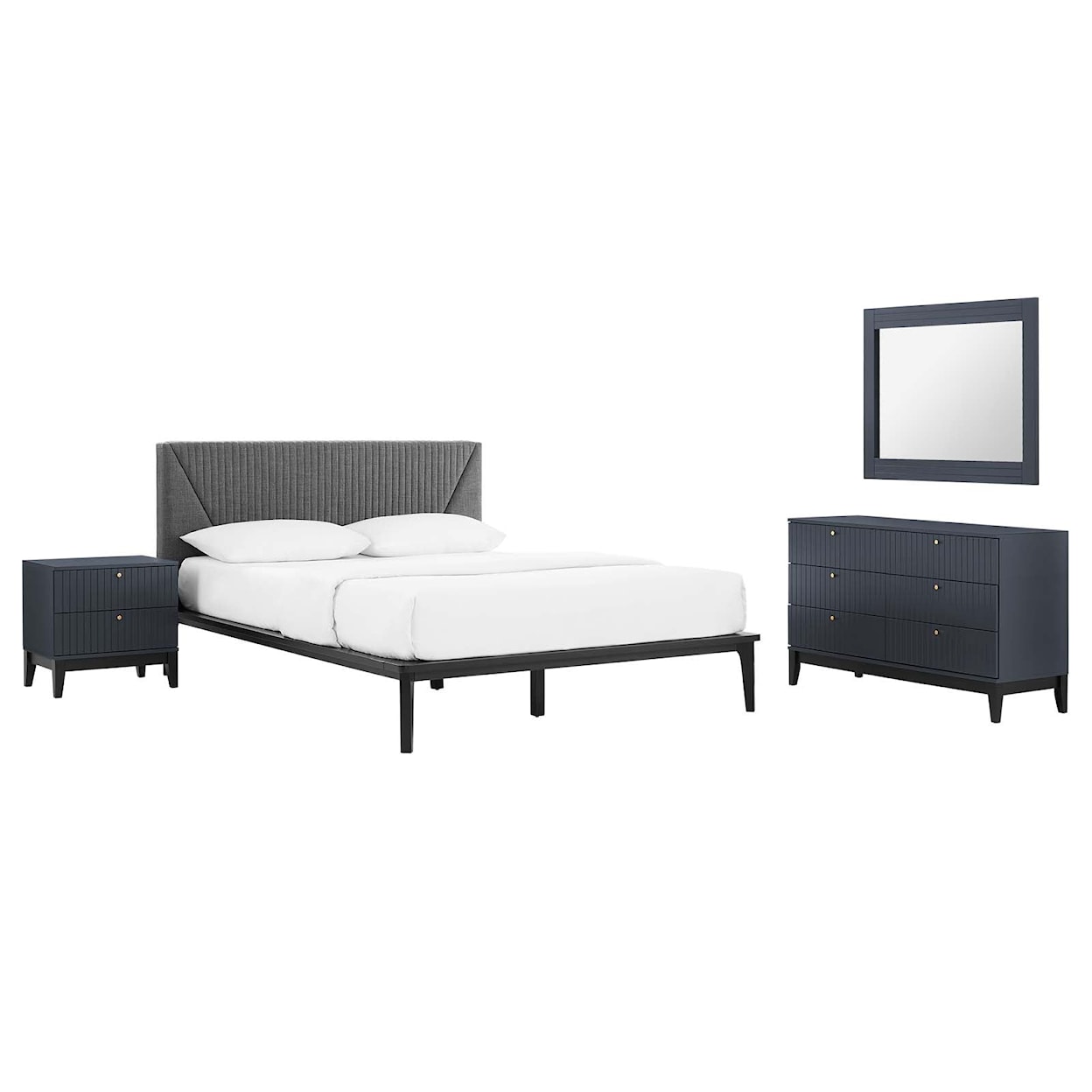 Modway Dakota Dakota 4 Piece Upholstered Bedroom Set