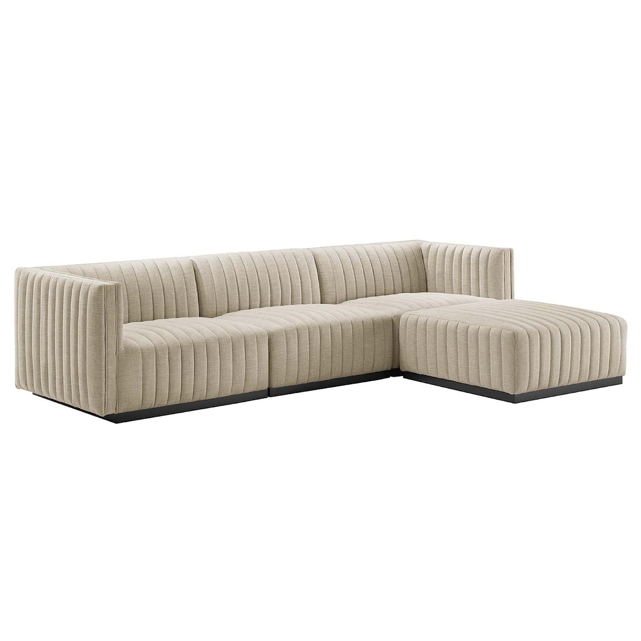 Modway Conjure Fabric 4-Piece Sectional Sofa