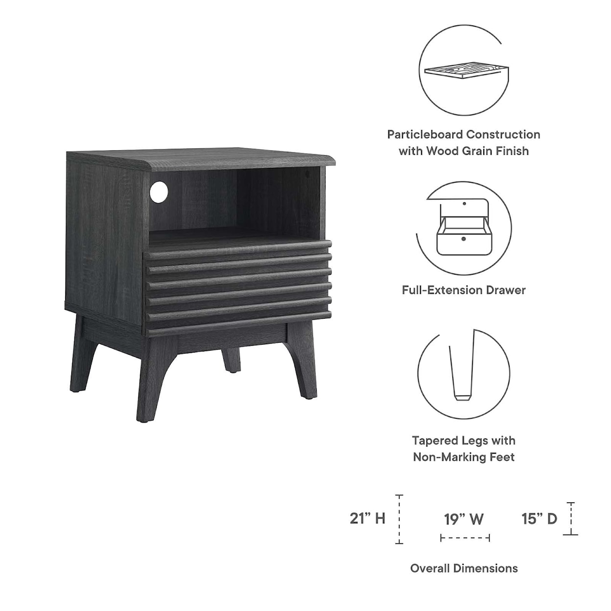 Modway Render Mid-Century Bedside Table