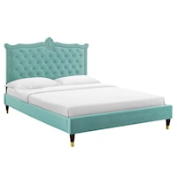 Clara Performance Velvet Queen Platform Bed