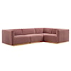 Modway Conjure Velvet 4-Piece Sectional