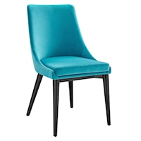Viscount Contemporary Performance Velvet Dining Chair - Blue
