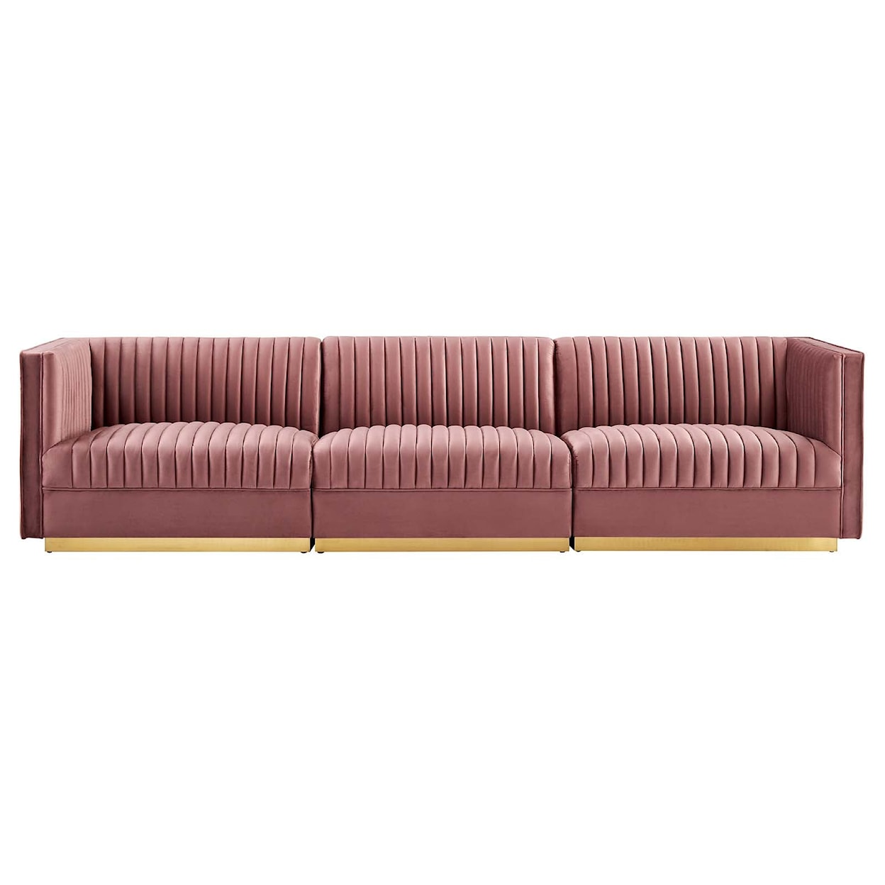 Modway Sanguine 3-Seat Modular Sectional Sofa