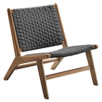 Saoirse Woven Rope Wood Accent Lounge Chair