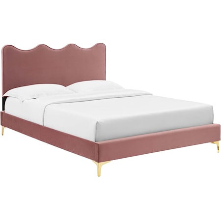 Current Velvet Full Platform Bed