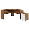 Modway Transmit Transmit Wood Desk and File Cabinet Set