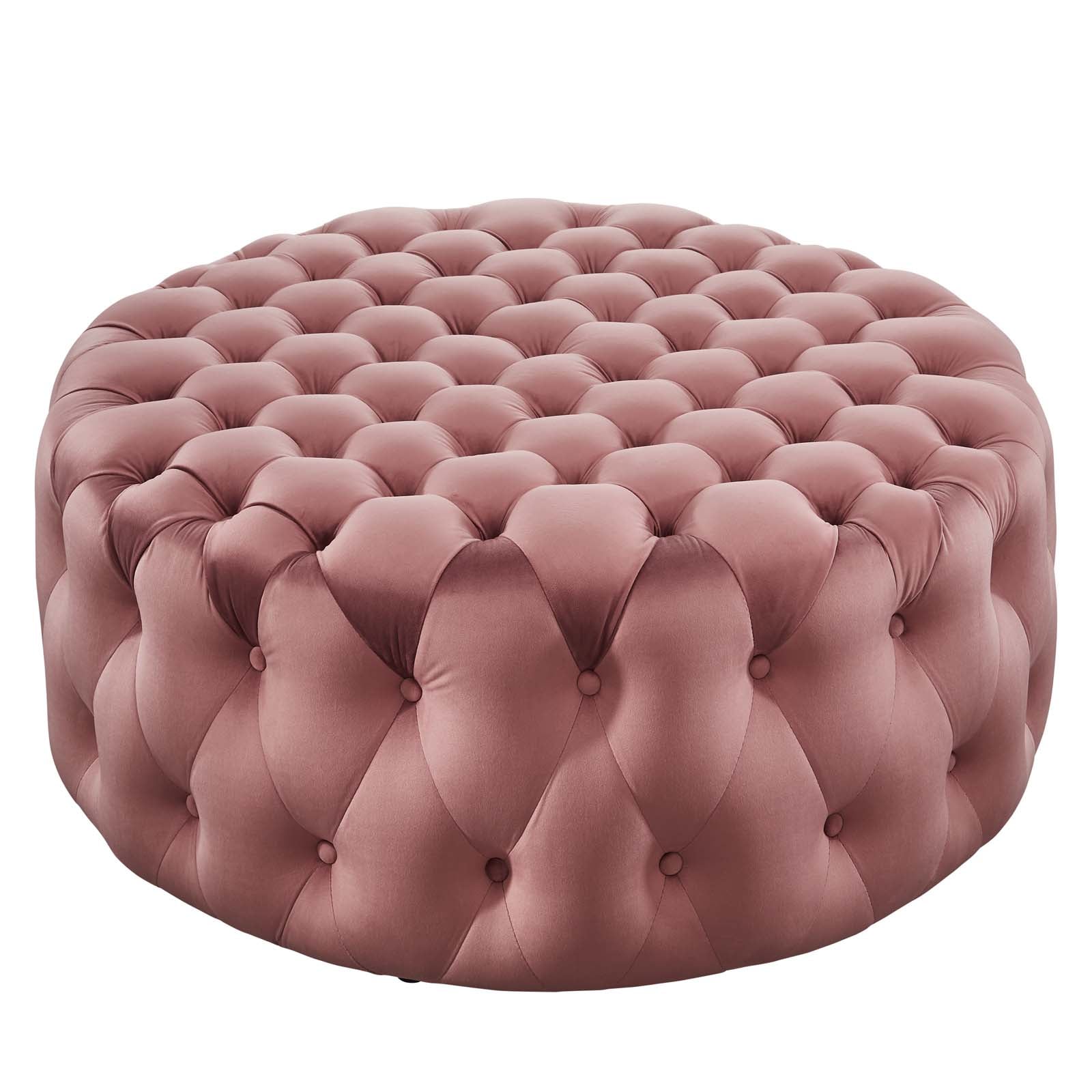 Large round deals velvet ottoman